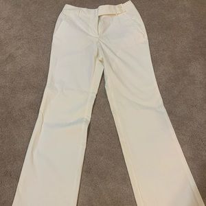 White flare pants